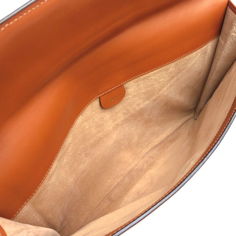 Gucci Bag Second Bag Clutch Bag Men Leather Genuine Leather Brown