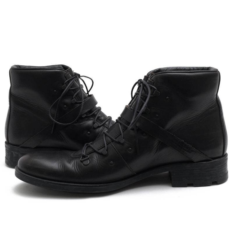 Gucci Work Boots Shoes Men Leather Genuine Black 101744 Stivaletto Suo Gomma