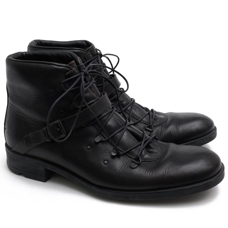 Gucci Work Boots Shoes Men Leather Genuine Black 101744 Stivaletto Suo Gomma