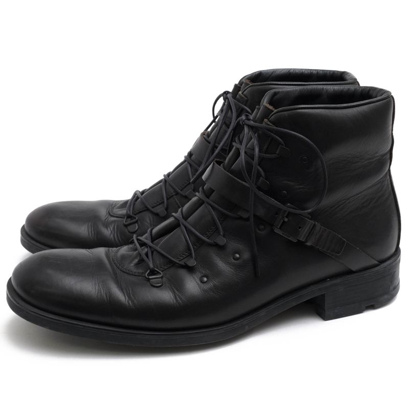 Gucci Work Boots Shoes Men Leather Genuine Black 101744 Stivaletto Suo Gomma