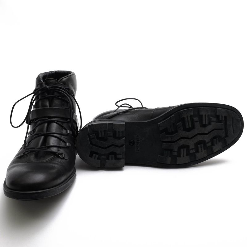 Gucci Work Boots Shoes Men Leather Genuine Black 101744 Stivaletto Suo Gomma