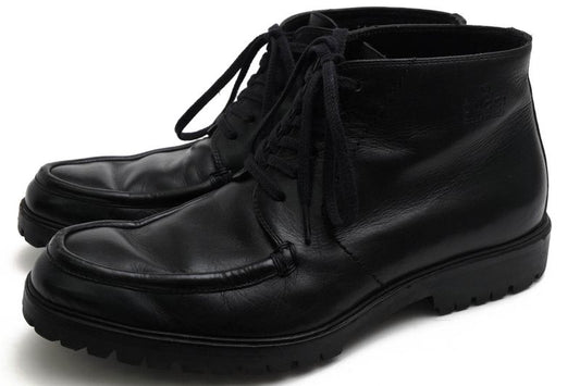 Gucci Work Boots Shoes Men Leather Genuine Black 114462 Lug Sole Mackay Method