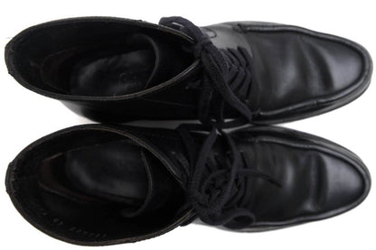 Gucci Work Boots Shoes Men Leather Genuine Black 114462 Lug Sole Mackay Method