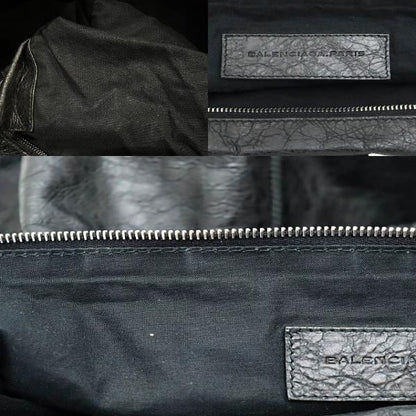 Balenciaga Classic Square Leather Tote Hand Bag 272403 Black 