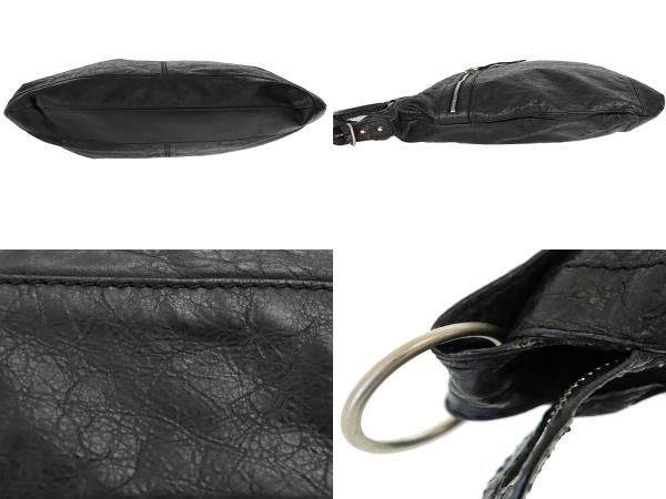 Balenciaga Classic Square Leather Tote Hand Bag 272403 Black 