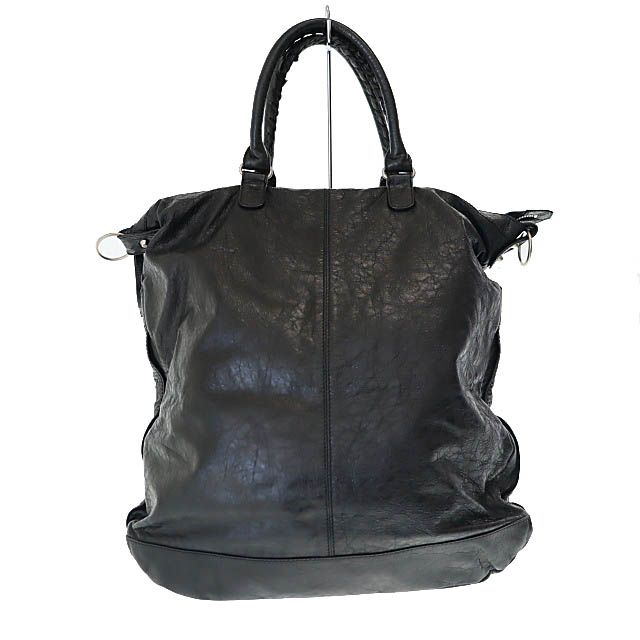 Balenciaga Classic Square Leather Tote Hand Bag 272403 Black 