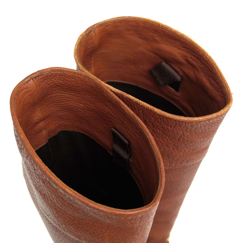 Prada Long Boots Shoes Women Leather Genuine Brown 65047 8gi-1w7790 Cervo Antic