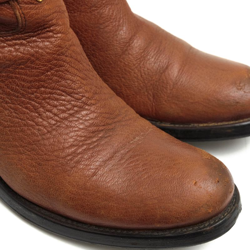 Prada Long Boots Shoes Women Leather Genuine Brown 65047 8gi-1w7790 Cervo Antic