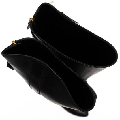 Gucci Long Boots Shoes Women Leather Genuine Black 304702 Elizabeth High Heel