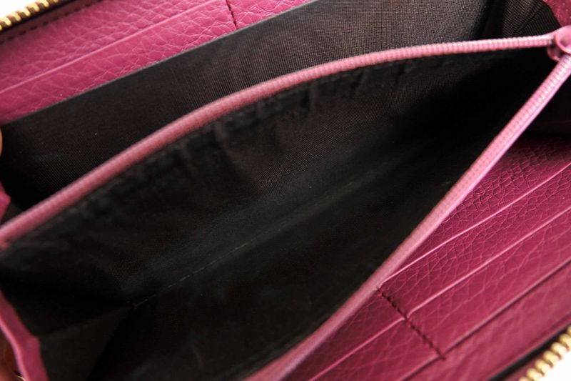 Gucci Wallet Women Leather Genuine Pink 307984 Bamboo Tassel with Coin Purse