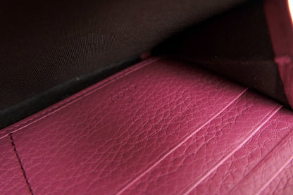 Gucci Wallet Women Leather Genuine Pink 307984 Bamboo Tassel with Coin Purse