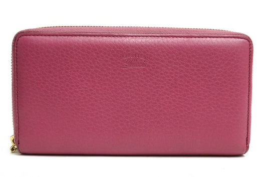 Gucci Wallet Women Leather Genuine Pink 307984 Bamboo Tassel with Coin Purse
