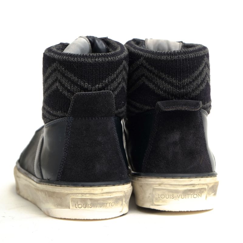 Louis Vuitton Shoes Sneakers Shoes High Cut Men's Leather Genuine Black