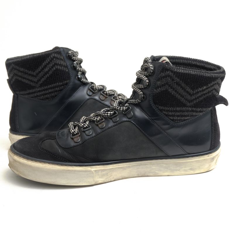 Louis Vuitton Shoes Sneakers Shoes High Cut Men's Leather Genuine Black