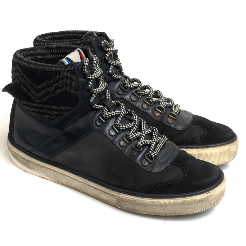 Louis Vuitton Shoes Sneakers Shoes High Cut Men's Leather Genuine Black