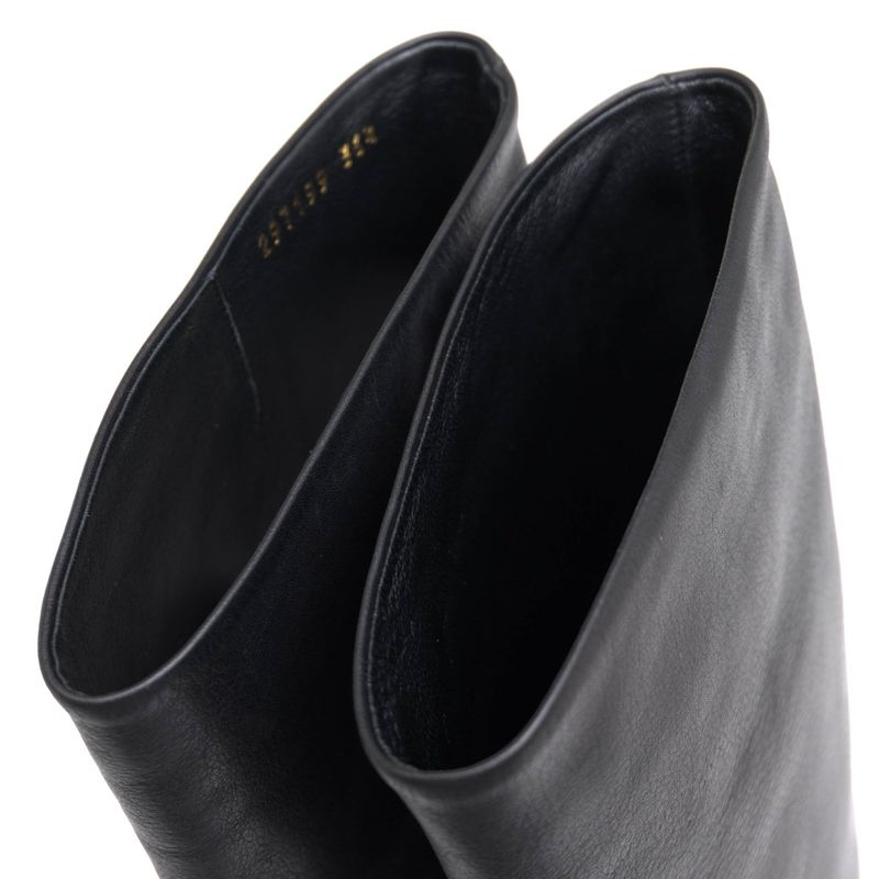 Gucci Long Boots Shoes Women Leather Black 297199 Jacquelyne Tall Boots Plain