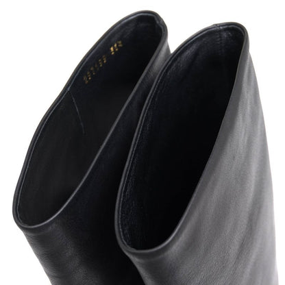 Gucci Long Boots Shoes Women Leather Black 297199 Jacquelyne Tall Boots Plain