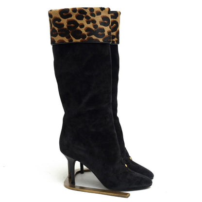 Vuitton/Louis Vuitton Long Boots Shoes Women Suede Leather Genuine Black
