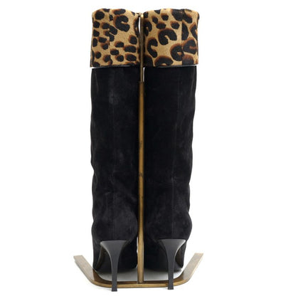 Vuitton/Louis Vuitton Long Boots Shoes Women Suede Leather Genuine Black