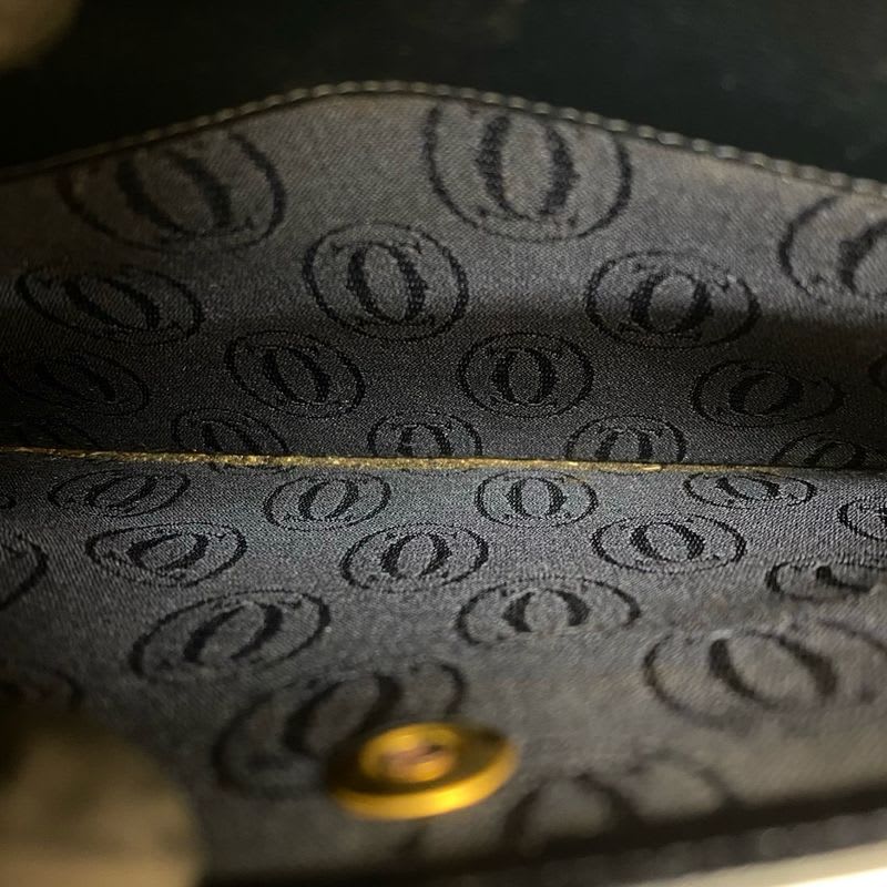 Cartier Vintage Sapphire Line Leather Shoulder Bag Pochette