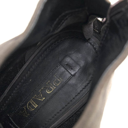 Prada Short Boots Shoes Women Suede Leather Genuine Leather Gray Booties Plain