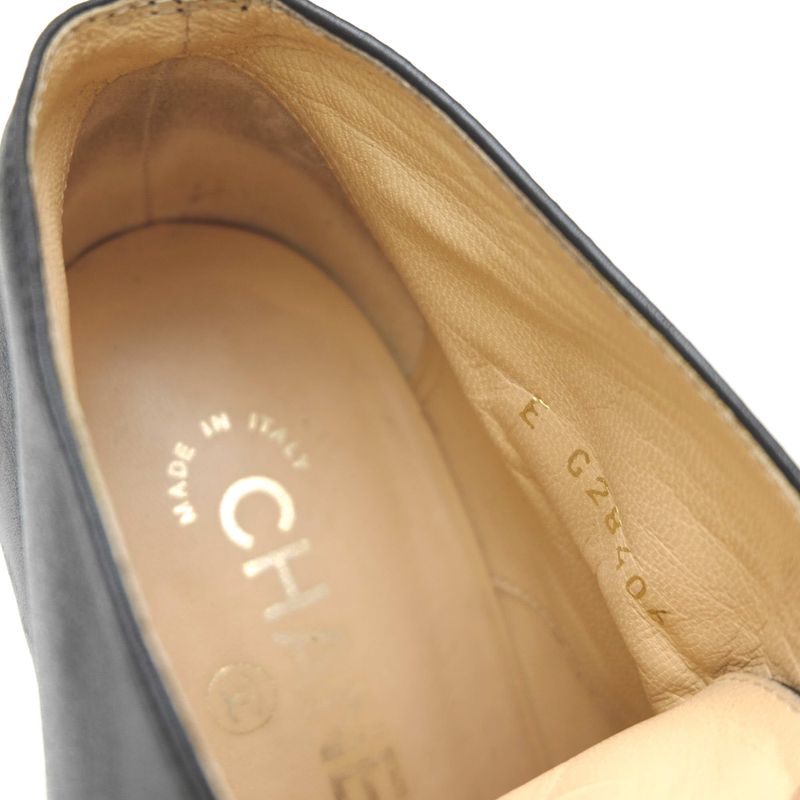 Chanel Booties Short Boots Shoes Women Leather Genuine Black G28406 Coco Mark