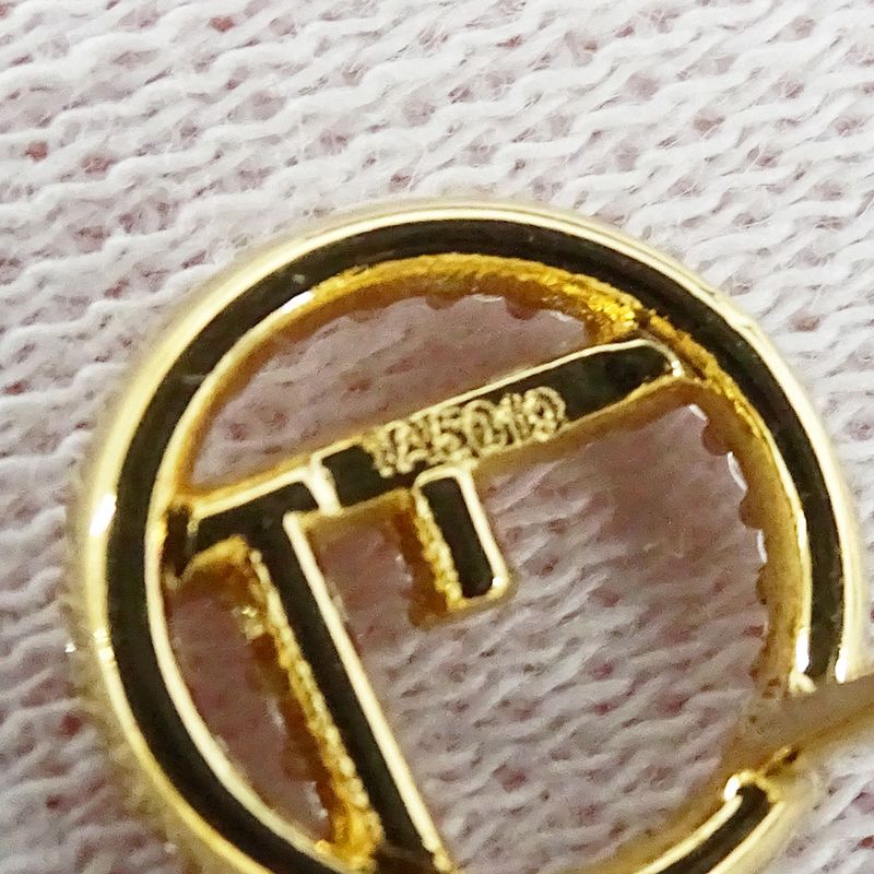 Fendi Earrings Women's Branded F's Rhinestone Gold Accessory for Both Ears