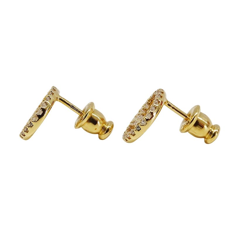 Fendi Earrings Women's Branded F's Rhinestone Gold Accessory for Both Ears