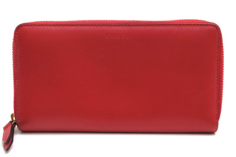 Gucci Long Wallet Women Leather Genuine Leather Red 410102 with Coin Purse