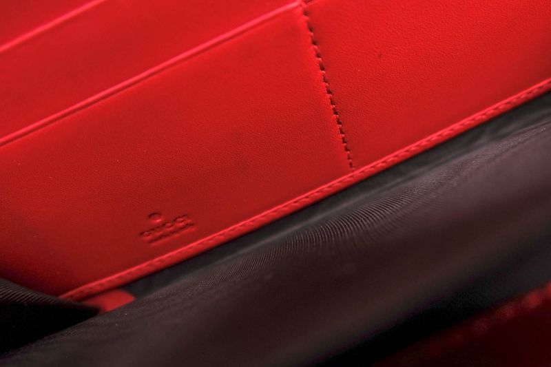 Gucci Long Wallet Women Leather Genuine Leather Red 410102 with Coin Purse