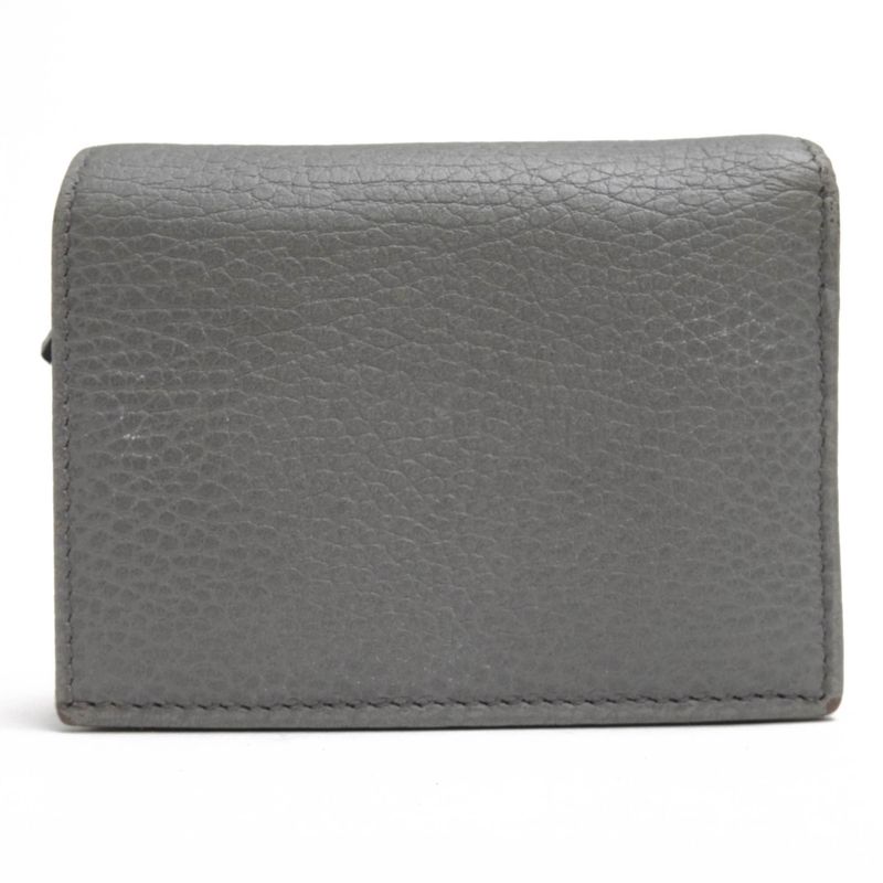 Gucci Wallet Ladies Women Leather Genuine Gray 456126 Leather Card Case Wallet