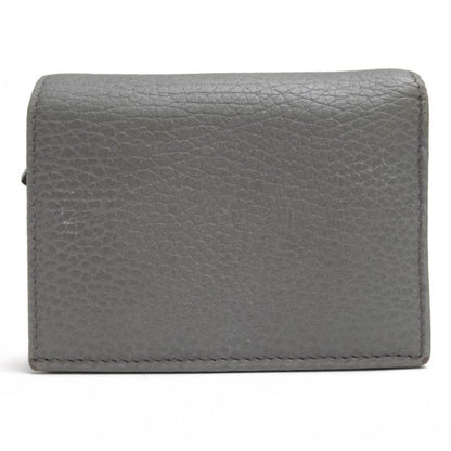 Gucci Wallet Ladies Women Leather Genuine Gray 456126 Leather Card Case Wallet