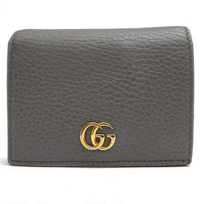 Gucci Wallet Ladies Women Leather Genuine Gray 456126 Leather Card Case Wallet