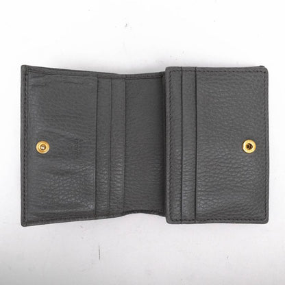Gucci Wallet Ladies Women Leather Genuine Gray 456126 Leather Card Case Wallet