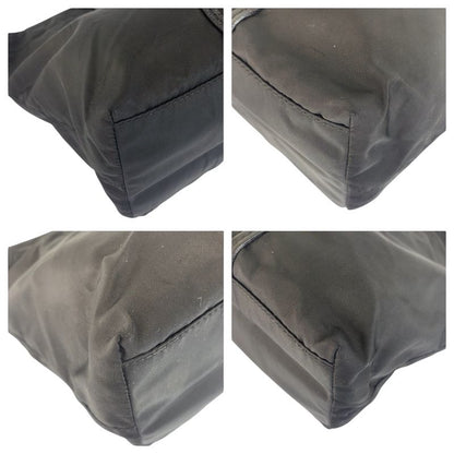 Prada Tessuto Triangle Logo Plate Black Silver Hardware Tote Bag Shoulder Bag