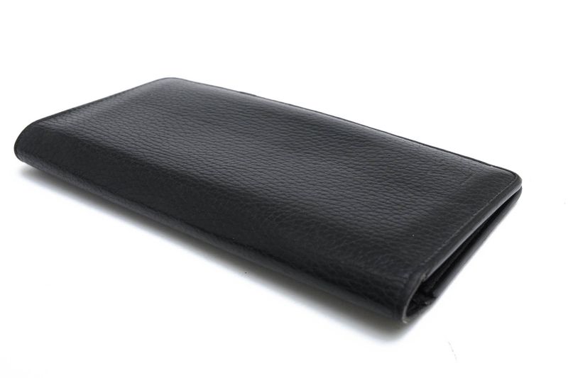 Louis Vuitton Long Wallet Men Leather Genuine Leather Black M58802 Portefeuille