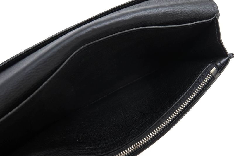 Louis Vuitton Long Wallet Men Leather Genuine Leather Black M58802 Portefeuille