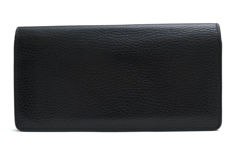Louis Vuitton Long Wallet Men Leather Genuine Leather Black M58802 Portefeuille