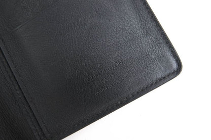 Louis Vuitton Long Wallet Men Leather Genuine Leather Black M58802 Portefeuille