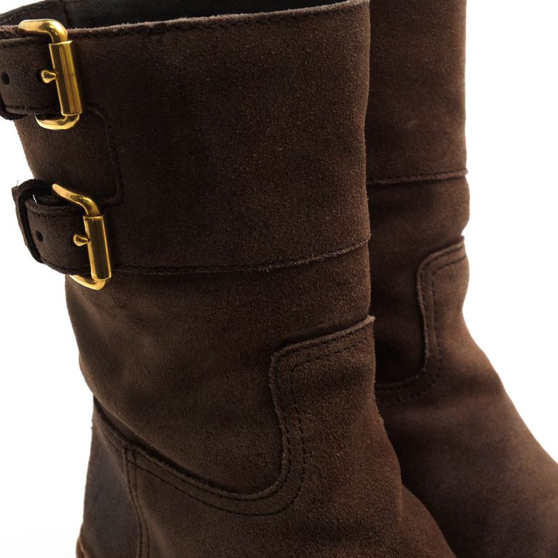 Prada Engineer Boots Shoes Women Suede Leather Genuine Dark Brown 3u5360