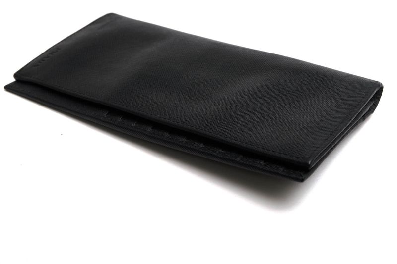 Prada Long Wallet Men Leather Genuine Black 2mv836saff with Coin Purse Bifold
