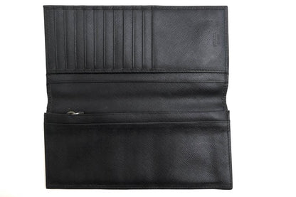 Prada Long Wallet Men Leather Genuine Black 2mv836saff with Coin Purse Bifold