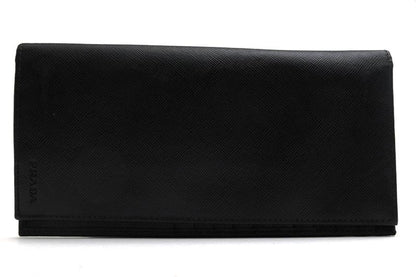 Prada Long Wallet Men Leather Genuine Black 2mv836saff with Coin Purse Bifold