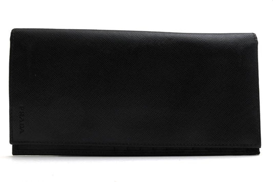 Prada Long Wallet Men Leather Genuine Black 2mv836saff with Coin Purse Bifold