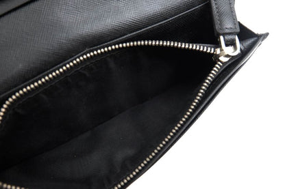 Prada Long Wallet Men Leather Genuine Black 2mv836saff with Coin Purse Bifold