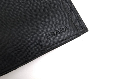 Prada Long Wallet Men Leather Genuine Black 2mv836saff with Coin Purse Bifold