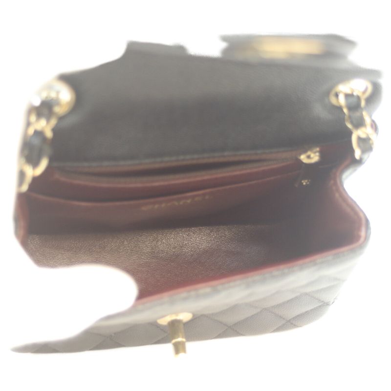 Chanel A35200 No 24 Black Caviar Ghardware Mini Matelasse 17