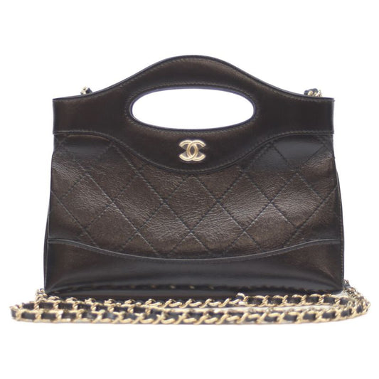 Chanel 25AW Ap3656 Black Shiny Lamb Ghardware Chanel 31 Nano Mini Shoulder