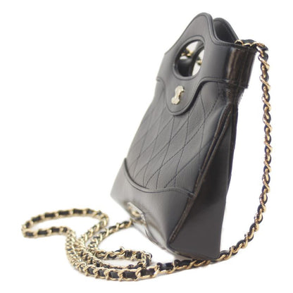 Chanel 25AW Ap3656 Black Shiny Lamb Ghardware Chanel 31 Nano Mini Shoulder