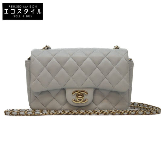 Chanel 24AW As5219 Light Blue Lamb Matrasse 18 Mini Flap Chain Shoulder